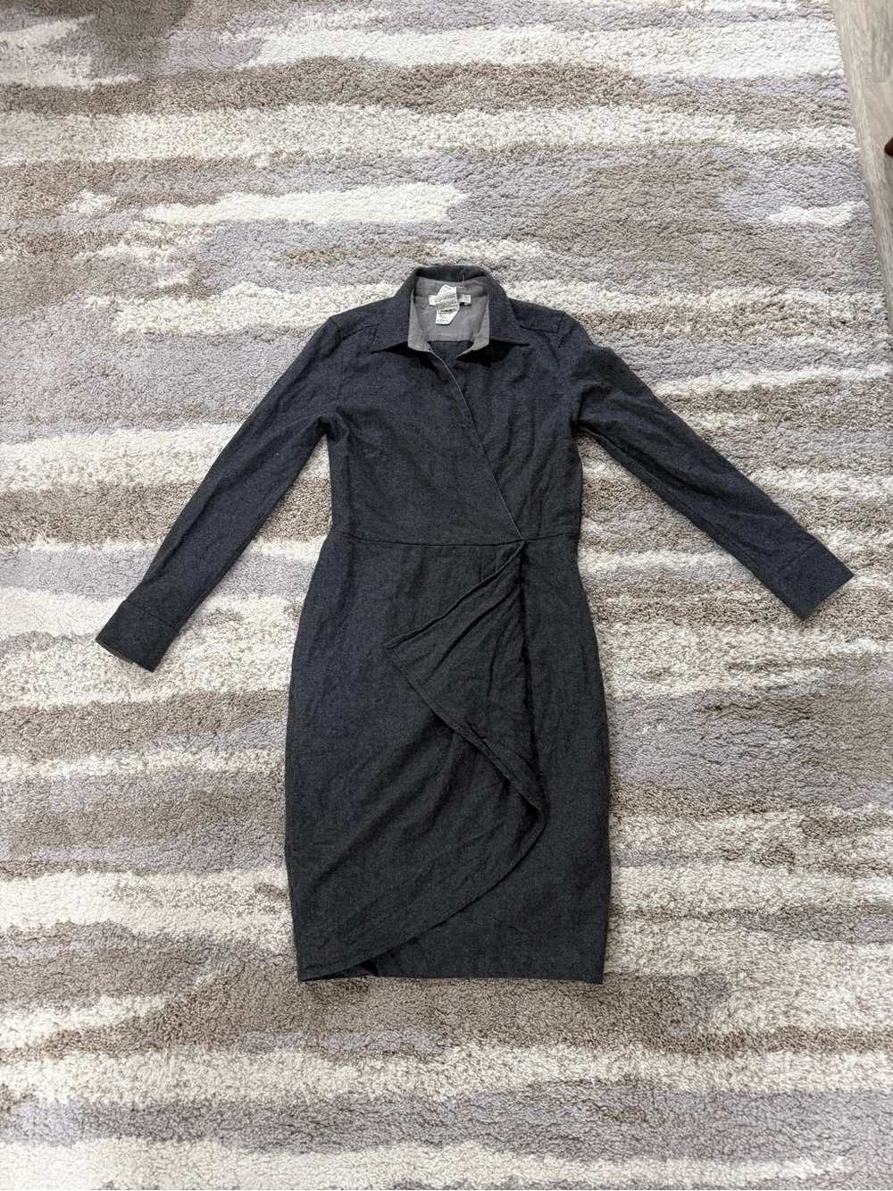 MaxMara Dark Gray Wrap Shirt Dress